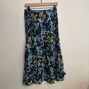Vintage Valerie Stevens Silk Floral Midi Skirt